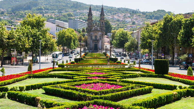Guimaraes gardens and cathedral