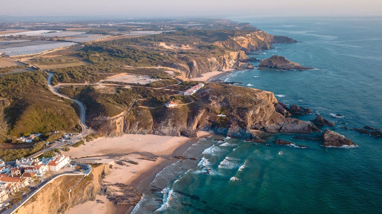 Aerial view of the Zambujeira do Mar coastline