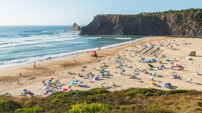 Aerial view of the beach in Odeceixe