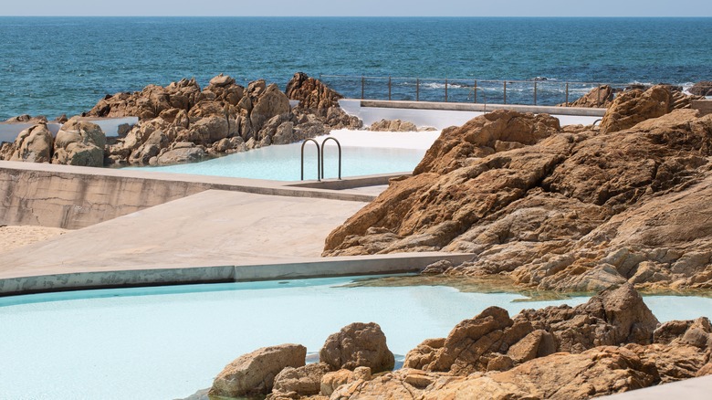 The Leça tidal pools among rocks in Matosinhos, Portugal