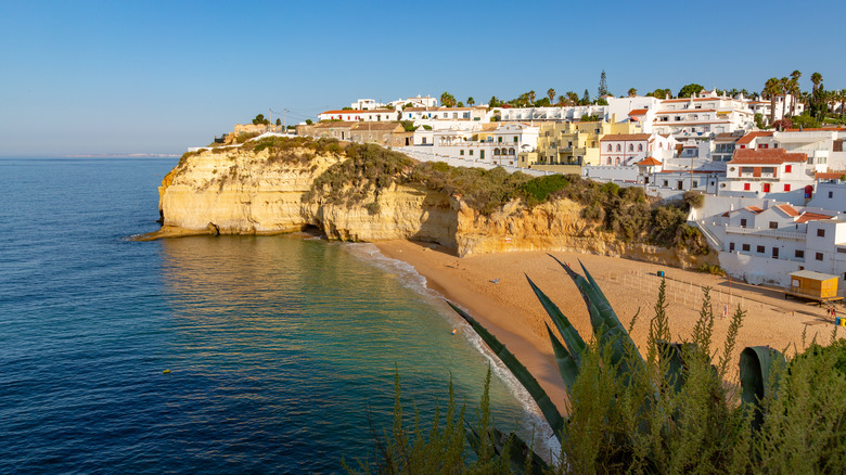 View of Carvoeiro's beach and cliffs