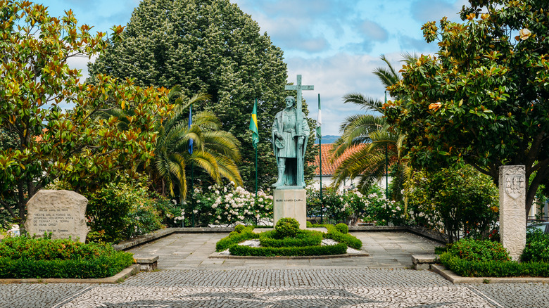 A statue of Pedro Álvares Cabral in Belmonte, Portugal