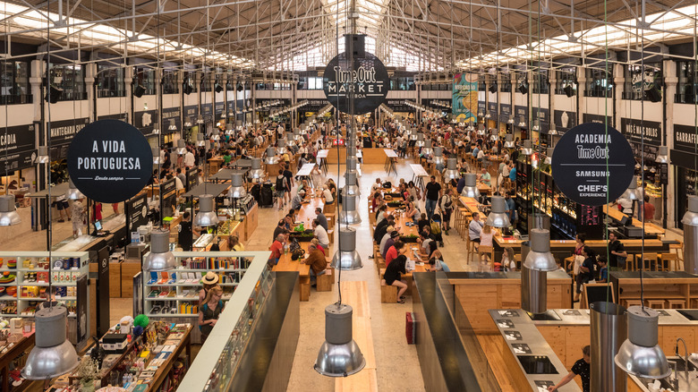 Time Out Market Lisboa food hall in the Mercado da Ribeira in Lisbon