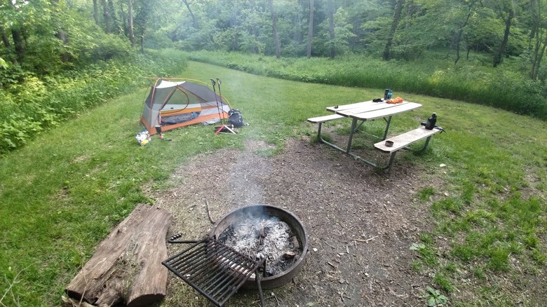 Campground in Preparation Canyon State Park, Iowa