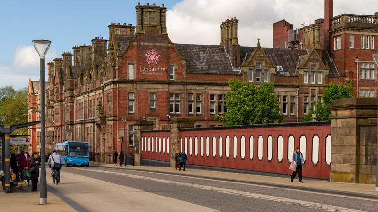 Pedestrians walking on Preston city center's streets