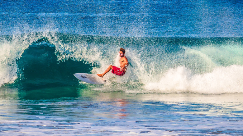 Man surfing in Zicatela, Mexico