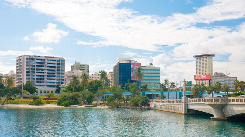 City buildings overlooking Condado Lagoon in Puerto Rico