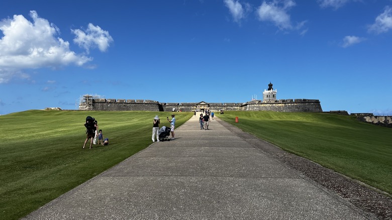 Lawn and front entrance of El Morro Castle in Old San Juan