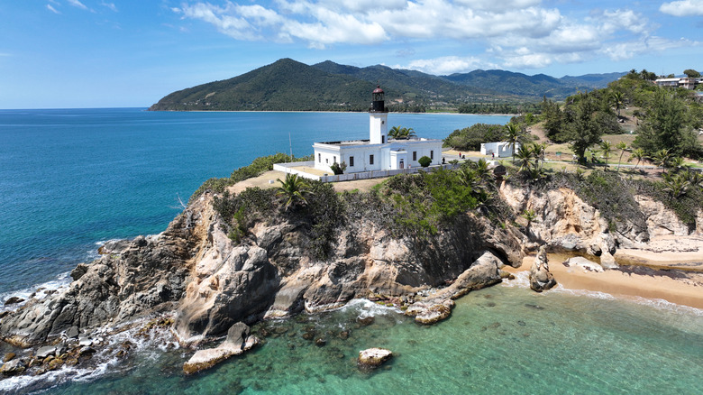 An aerial view of the Lighthouse in Maunabo, Puerto Rico