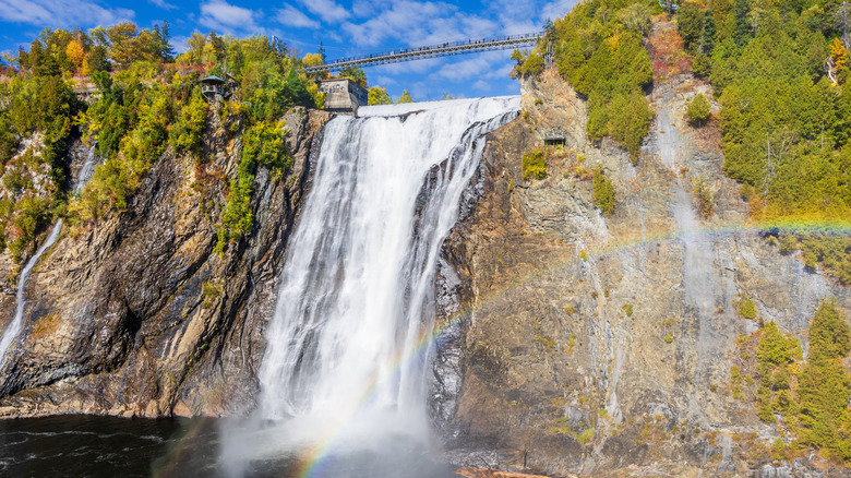Montmorency Falls in Quebec City on a sunny day