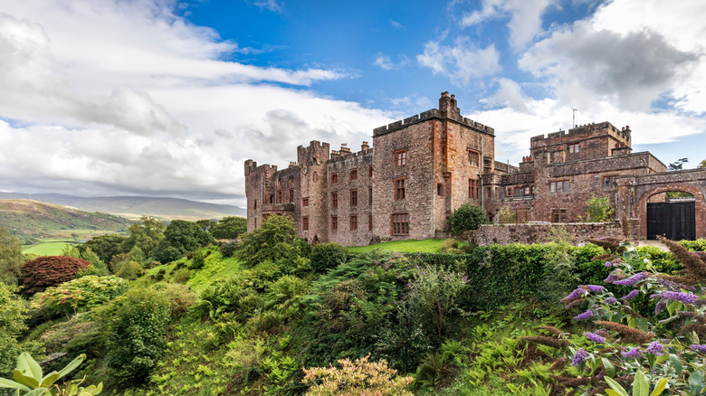 View of Muncaster Castle near Ravenglass, England.