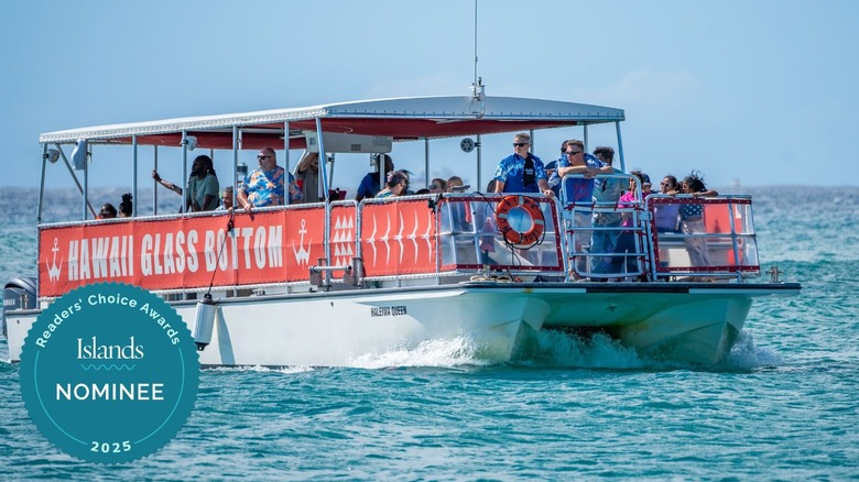 Hawaii Glass Bottom Boat on the water in O'ahu