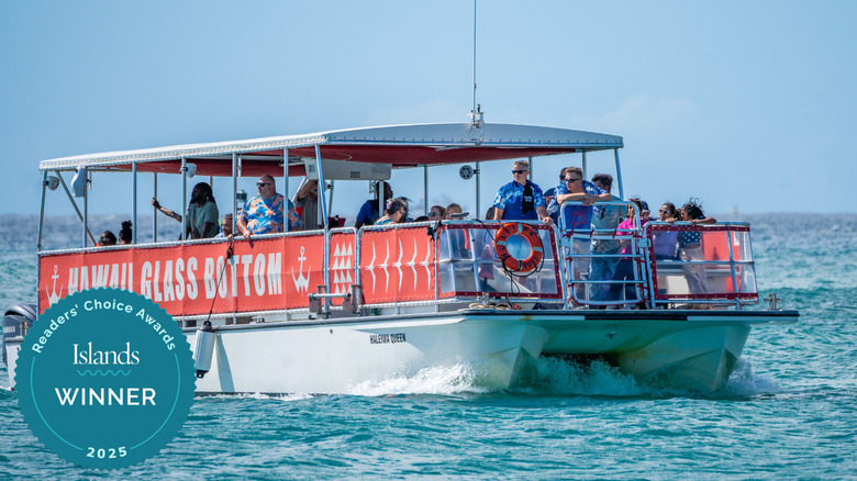 Hawaii Glass Bottom Boat on the water in O'ahu