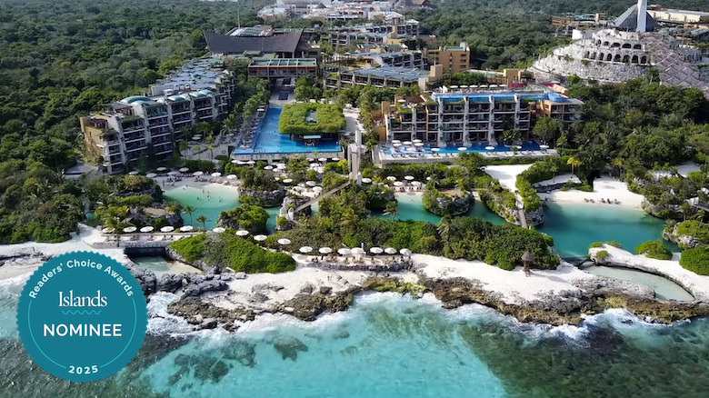 View of multiple pool areas at Hotel Xcaret México