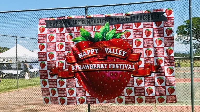 Signage at Happy Valley Strawberry Festival