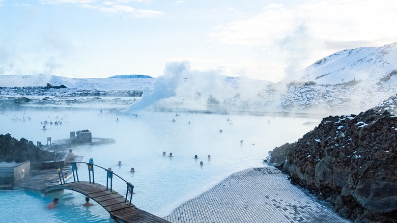 Lagoon in Iceland in winter