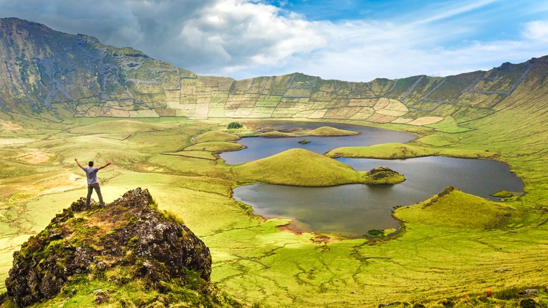 Caldera on Corvo in the Azores