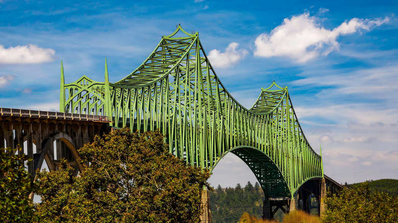 Conde B. McCullough Memorial Bridge along Highway 101 in Oregon