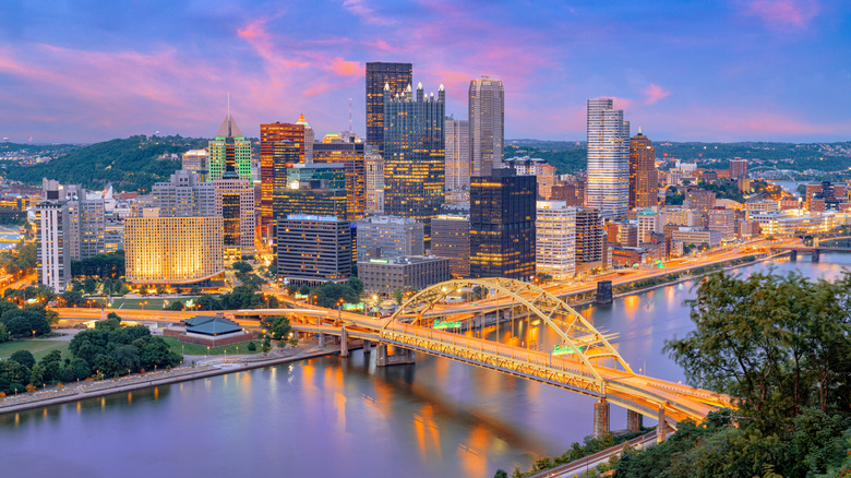 The Pittsburgh Skyline at dusk
