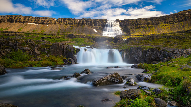 The Dynjandi waterfall in the Westfjords region of Iceland