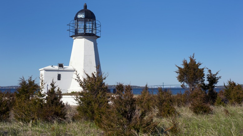 Sandy Point Lighthouse on Prudence Island, Rhode Island