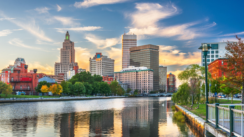 Skyline with buildings in Providence, Rhode Island