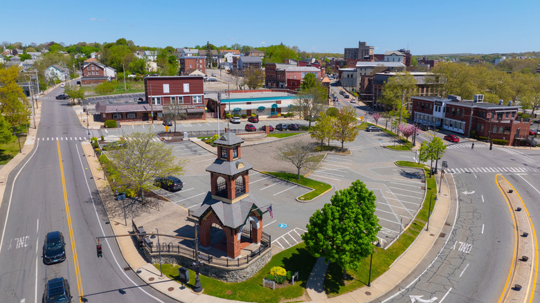 Market Square at Woonsocket Main Street Historic District in downtown Woonsocket, Rhode Island