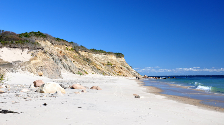 Beach and cliffs on Block Island, RI
