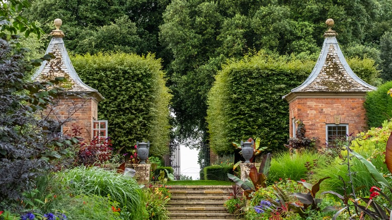 Hedge borders at Hidcote Manor gardens in England
