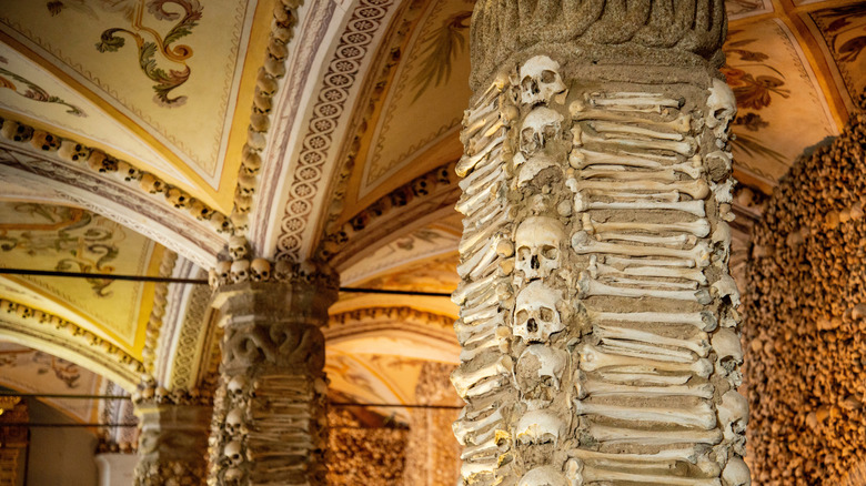 The Chapel of Bones at the Church of St. Francis in Evora, Portugal