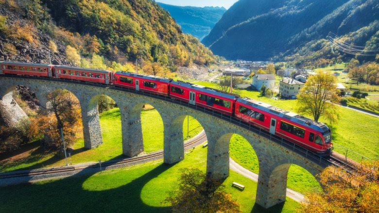The Bernina Express train, Switzerland
