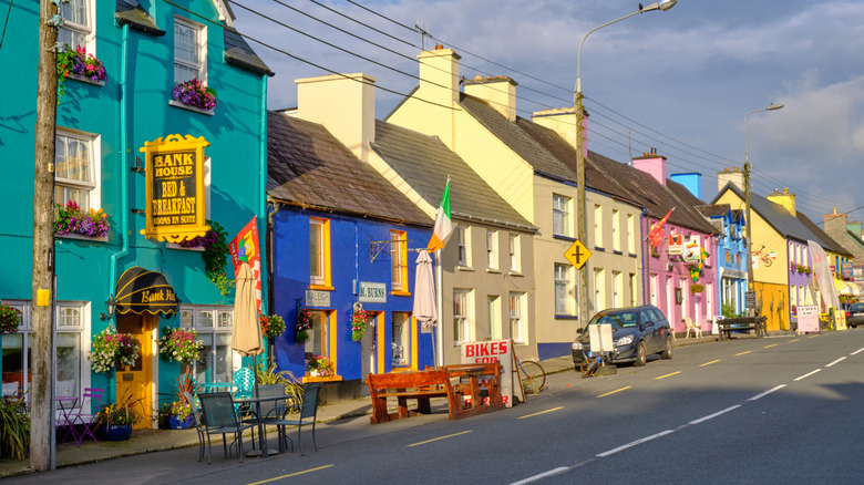 Colorful Sneem road along Ring of Kerry