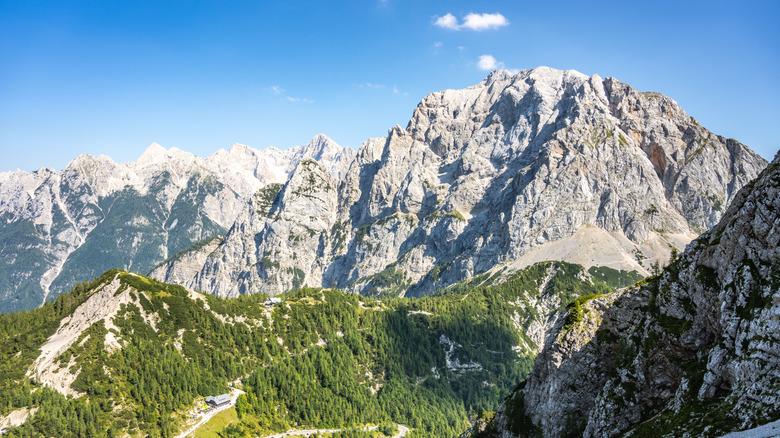 The Vrsic Pass in the Julian Alps of Slovenia