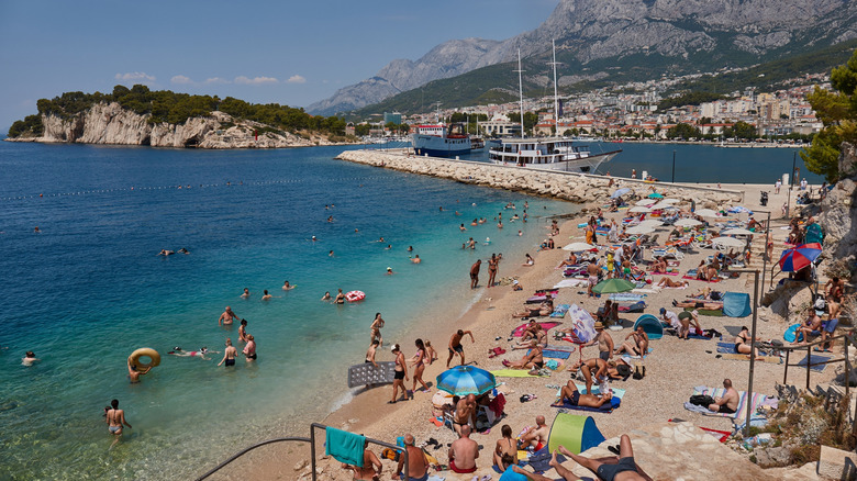 Makarska beach in July