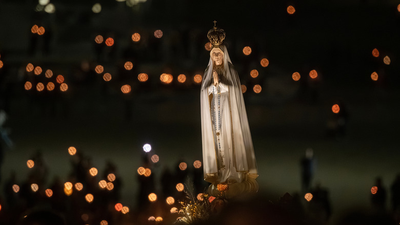 The Statue of Our Lady of Fatima at the Procession of Candles