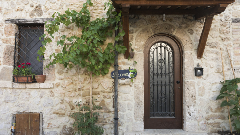 Italian guesthouse entrance
