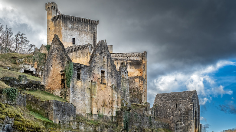Cloudy skies over the Château de Commarque