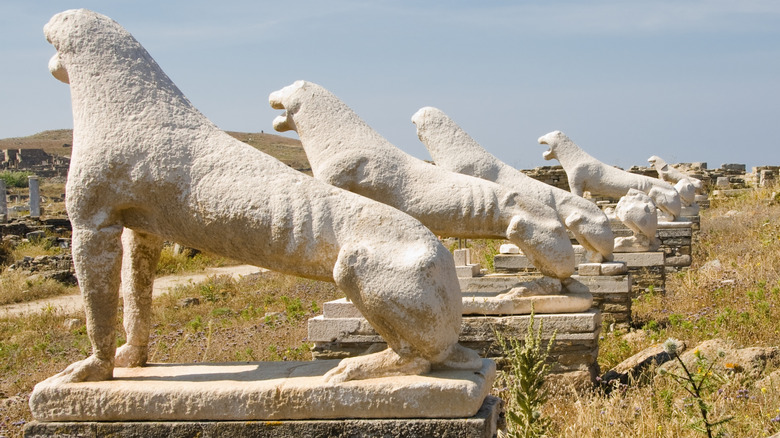 Lion statues on the Greek island of Delos
