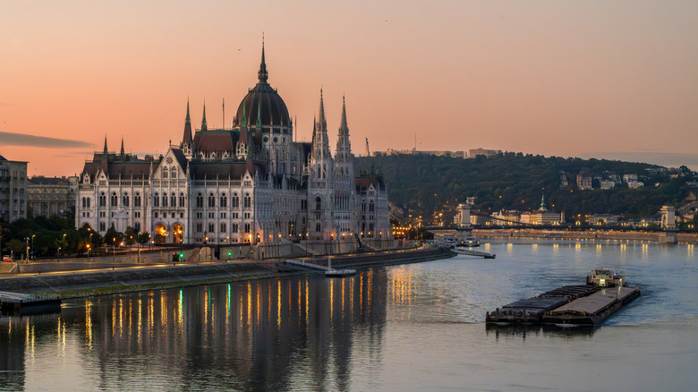 Parliament in Budapest on Danube River