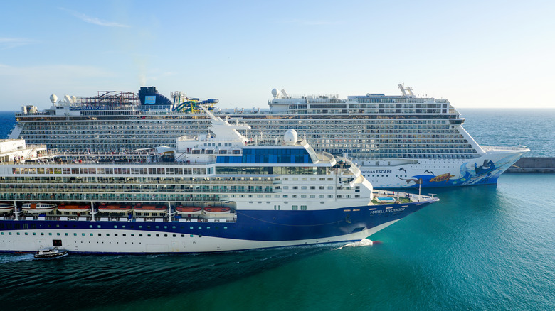 Cruise ships docked at Civitavecchia, Italy