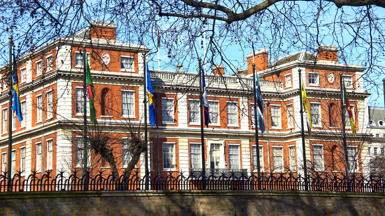 Exterior of the Clarence House royal residence in London