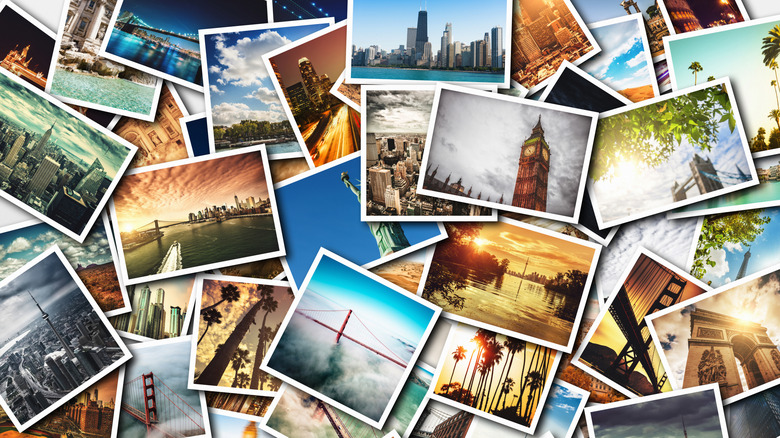 Photos of European landmarks laid out in a collage