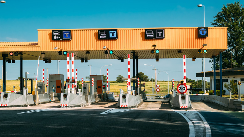 Toll booth in France