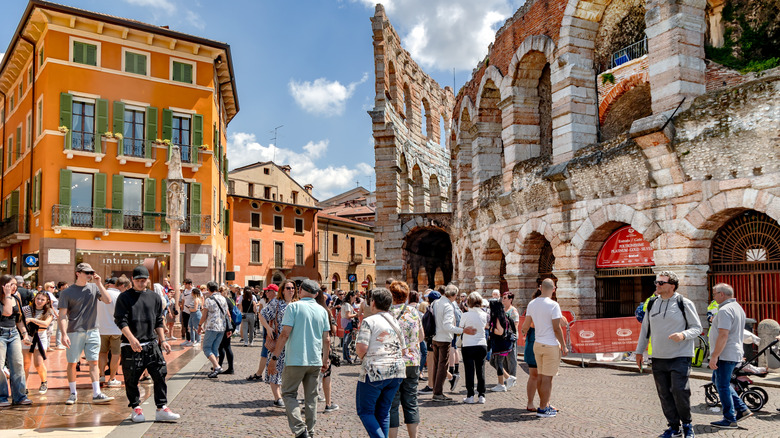 Piazza Brà in Verona, Italy