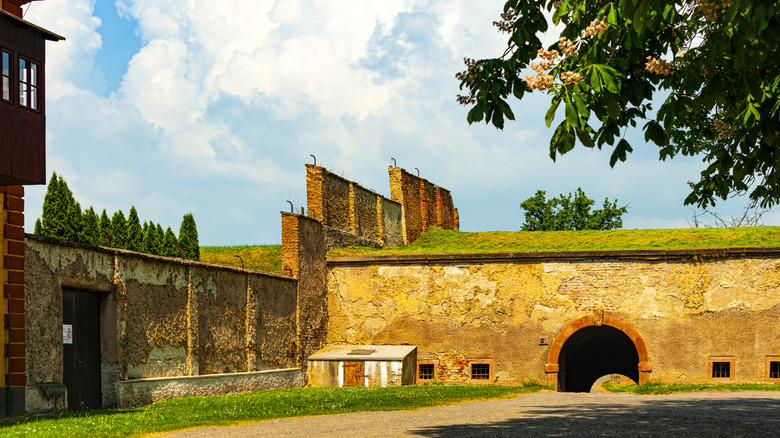 Preserved fortifications at Terezin's former prison camp in the Czech Republic