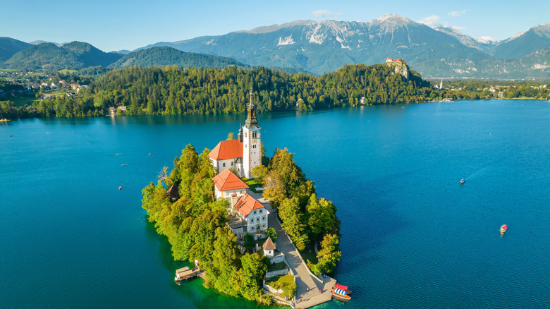 Aerial view of Lake Bled