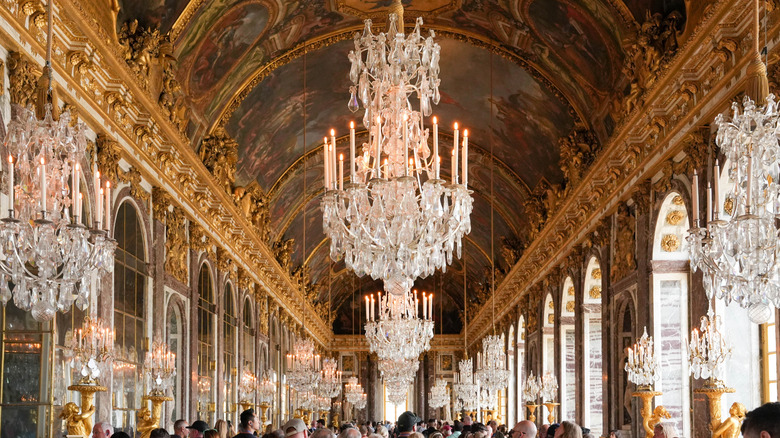 View of the Hall of Mirrors in the Palace of Versailles