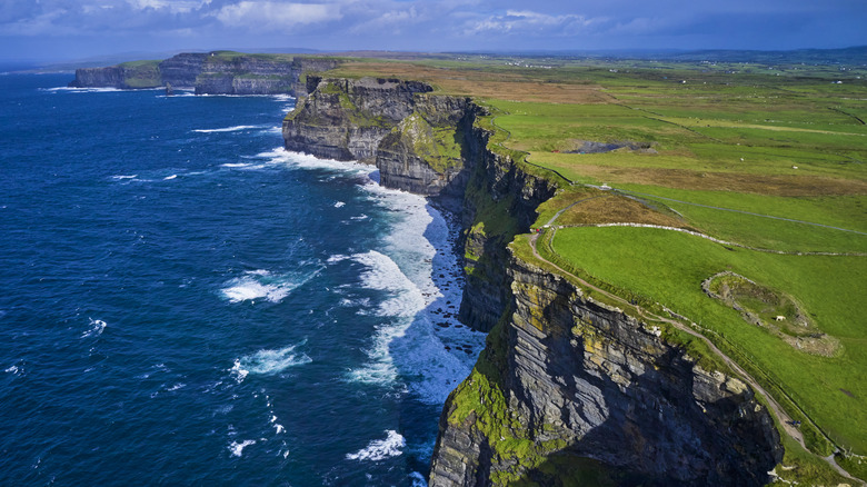 Overhead view of County Clare in Ireland