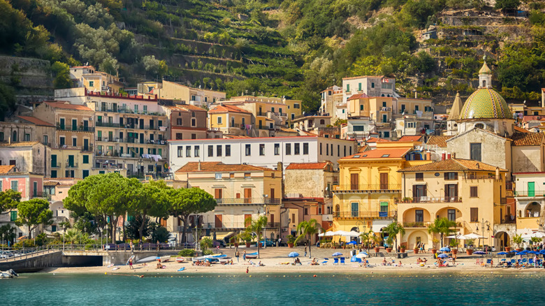 View of the coast of Maiori on the Amalfi Coast