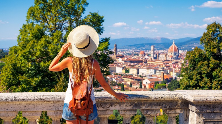 young woman exploring Florence, Italy